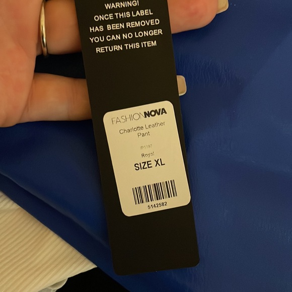 Charlotte leather pants in royal blue - Picture 3 of 3